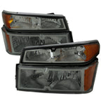 2004-2012 Chevrolet Colorado GMC Canyon Isuzu I-Series Factory Style Headlights & Corner Lights (Chrome Housing/Light Smoked Lens)