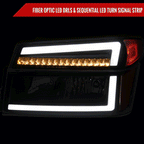 2004-2012 Chevrolet Colorado GMC Canyon/2006-2008 ISUZU I-Series Sequential Turn Signal Factory Style Headlights with LED Bar (Matte Black Housing/Smoked Lens)