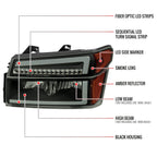 2004-2012 Chevrolet Colorado GMC Canyon/2006-2008 ISUZU I-Series Sequential Turn Signal Factory Style Headlights with LED Bar (Matte Black Housing/Smoked Lens)