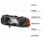 1999-2001 Dodge RAM 1500 Sport Factory Style Headlights and Corner Lights (Black Housing/Clear Lens)
