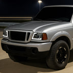 2001-2011 Ford Ranger LED Bar Factory Style Headlights w/Amber Corner Lamp (Chrome Housing/Smoked Lens)