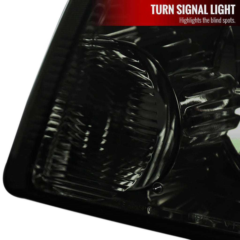 2001-2011 Ford Ranger Factory Style Headlights w/ Amber Lens Corner Signal Lights (Chrome Housing/Smoked Lens)