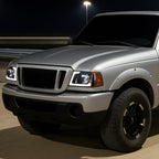 2001-2011 Ford Ranger LED Bar Factory Style Headlights w/Amber Corner Lamp (Matte Black Housing/Clear Lens)
