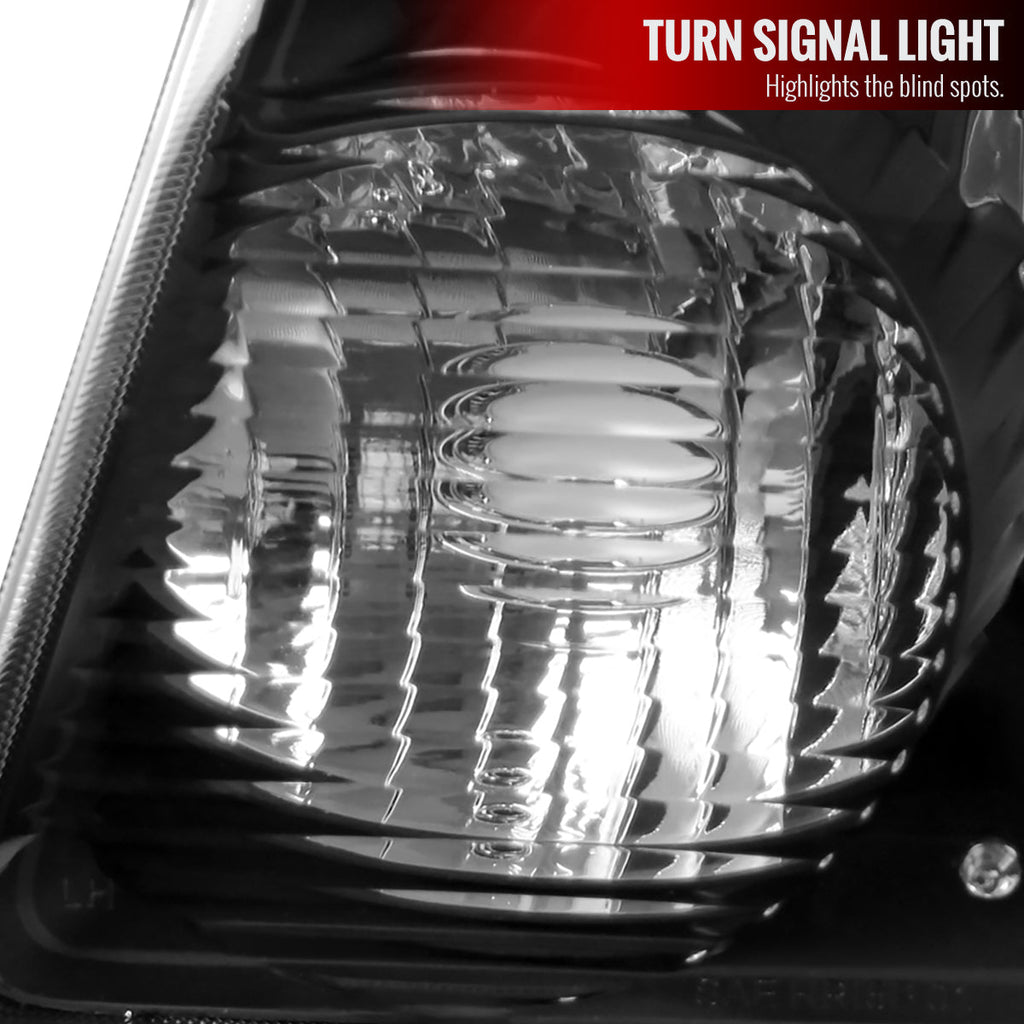 2001-2011 Ford Ranger Factory Style Headlights w/ Amber Lens Corner Signal Lights (Matte Black Housing/Clear Lens)