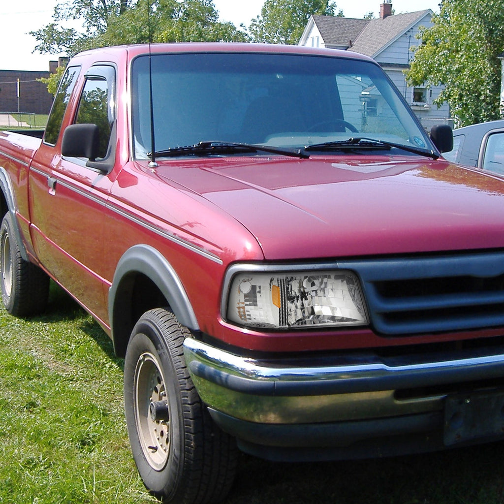 1993-1997 Ford Ranger Factory Style Headlights w/ Corner Signal Lights (Chrome Housing/Clear Lens)