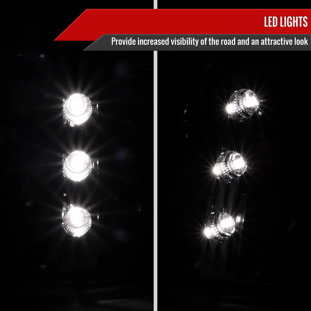 1993-1997 Ford Ranger Factory Style V2 Headlights w/ Corner Lights (Chrome Housing/Smoked Lens)