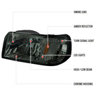 1993-1997 Ford Ranger Factory Style V2 Headlights w/ Corner Lights (Chrome Housing/Smoked Lens)