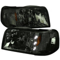1993-1997 Ford Ranger Factory Style V2 Headlights w/ Corner Lights (Chrome Housing/Smoked Lens)