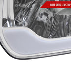 2005-2006 Toyota Tundra/2005-2007 Sequoia LED Bar Factory Style Headlights w/Corner Lamps and Amber Reflector (Chrome Housing/Clear Lens)
