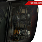 2005-2006 Toyota Tundra/2005-2007 Sequoia LED Bar Factory Style Headlights w/Corner Lamps and Amber Reflector (Chrome Housing/Smoked Lens)