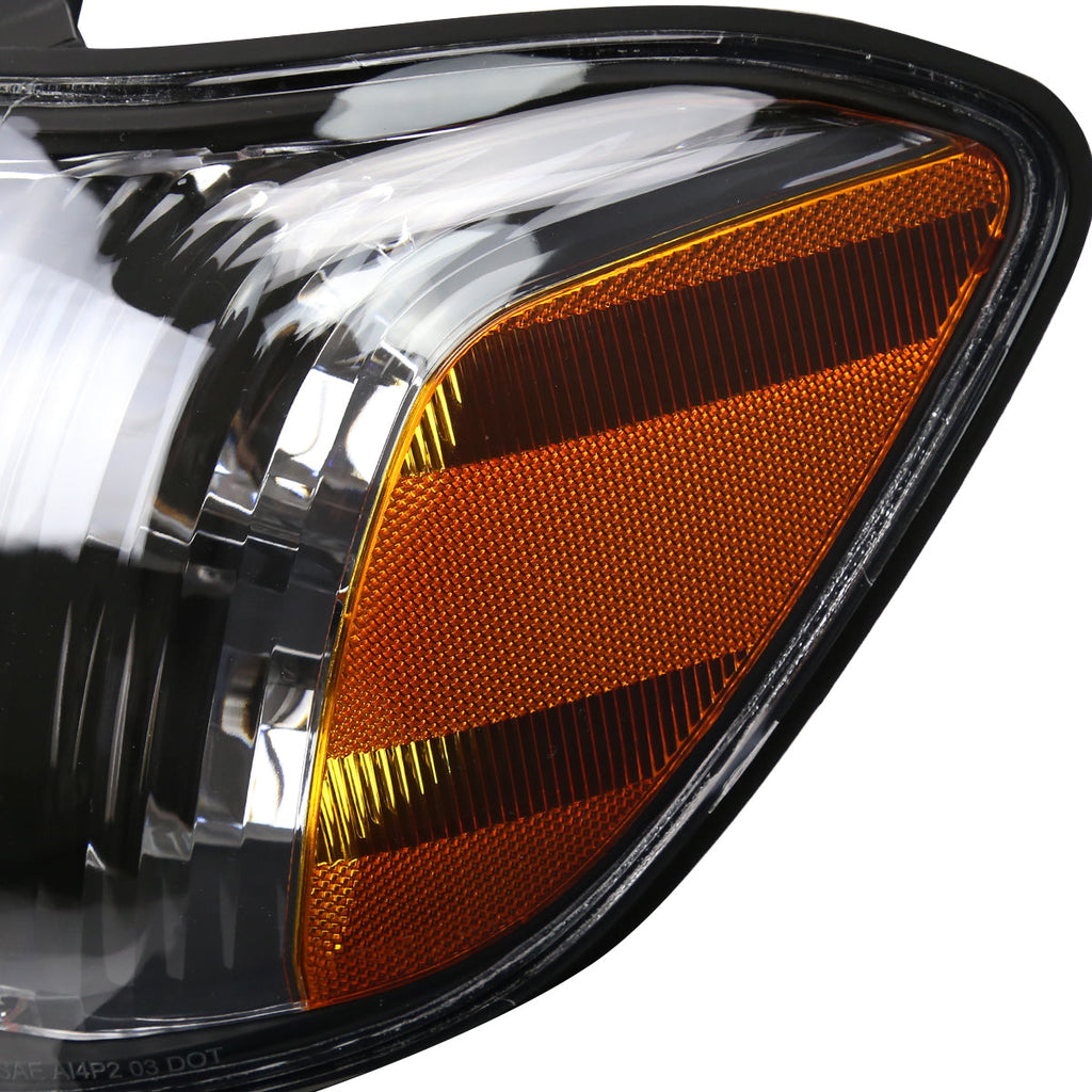 2005-2006 Toyota Tundra/2005-2007 Sequoia LED Bar Factory Style Headlights w/Corner Lamps and Amber Reflector (Matte Black Housing/Clear Lens)