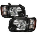 2005-2006 Toyota Tundra / 2005-2007 SR5 Limited Sequoia Factory Style Crystal Headlights w/ Corner Signal Lights (Matte Black Housing/Clear Lens)
