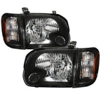 2005-2006 Toyota Tundra / 2005-2007 SR5 Limited Sequoia Factory Style Crystal Headlights w/ Corner Signal Lights (Matte Black Housing/Clear Lens)