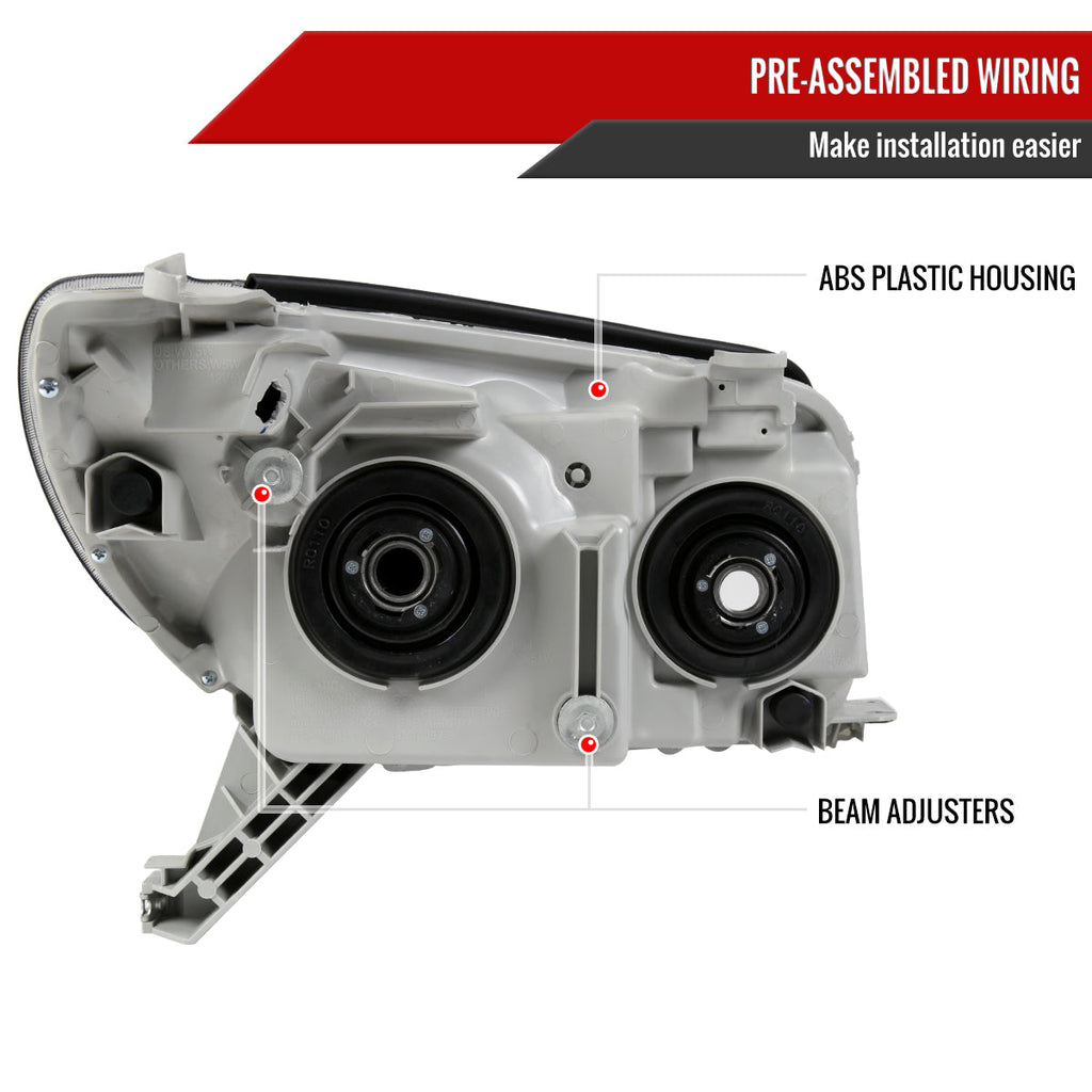 2003-2005 Toyota 4Runner Factory Style Headlights (Chrome Housing/Smoked Lens)
