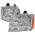 2007-2014 Chevrolet Avalanche/Tahoe/Suburban Factory Style Headlights (Chrome Housing/Clear Lens)
