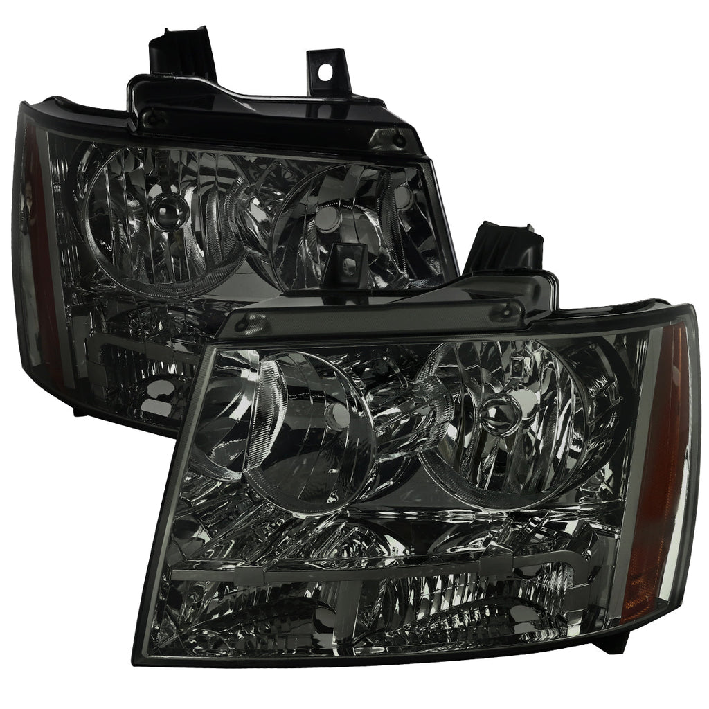 2007-2014 Chevrolet Avalanche/Tahoe/Suburban Factory Style Headlights (Chrome Housing/Smoked Lens)