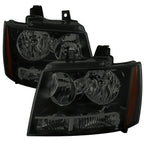 2007-2014 Chevrolet Avalanche/Tahoe/Suburban Factory Style Headlights (Matte Black Housing/Smoked Lens)