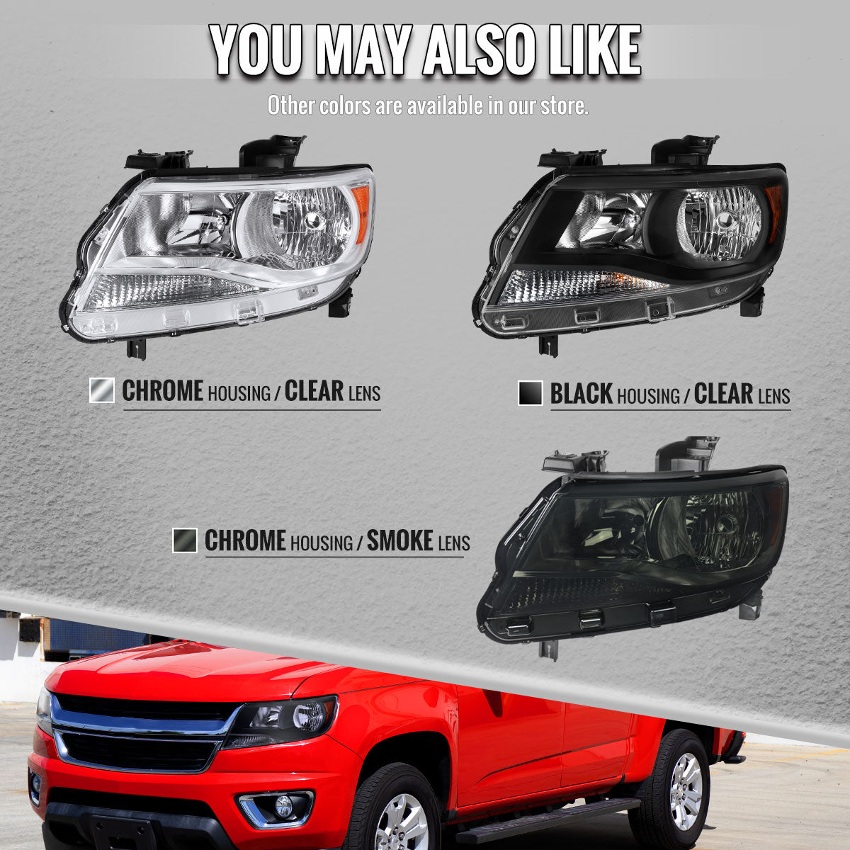 2015-2022 Chevrolet Colorado Factory Headlights (Chrome Housing / Clear Lens)
