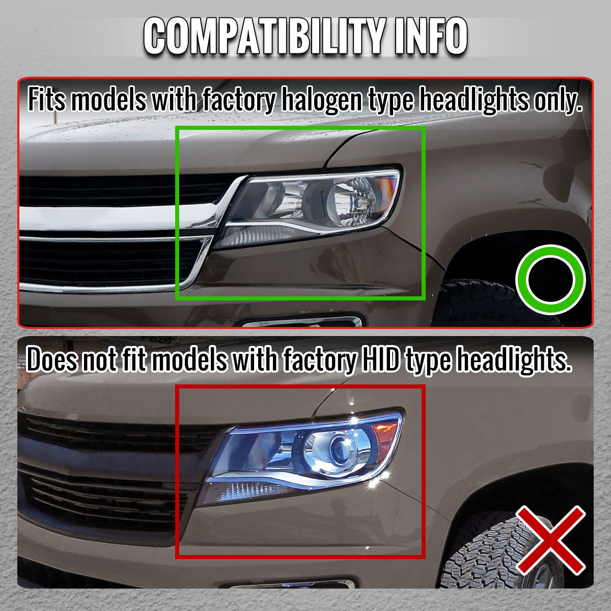 2015-2022 Chevrolet Colorado Factory Headlights (Matte Black Housing / Clear Lens)