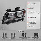 2015-2022 Chevrolet Colorado Factory Style Headlights (Black Chrome Housing / Clear Lens)