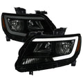 2015-2022 Chevrolet Colorado Factory Style Headlights with Sequential Switchback LED Bar Turn Signal (Matte Black Housing / Smoked Lens)