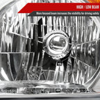 2002-2004 Honda CR-V Factory Style Headlights with Amber Reflector (Chrome Housing/Clear Lens)
