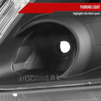 2002-2004 Honda CR-V Factory Style Headlights with Amber Reflector (Matte Black Housing/Clear Lens)