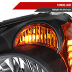 2005-2006 Honda CR-V Factory Style JP Headlights with Amber Reflectors (Matte Black Housing/Clear Lens)