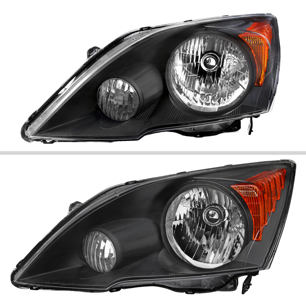 2007-2011 Honda CR-V Factory Style Headlights (Matte Black Housing/Clear Lens)
