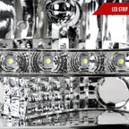 1997-2004 Dodge Dakota/ 1998-2003 Durango SMD LED Light Strip Factory Style Crystal Headlights (Chrome Housing/Clear Lens)