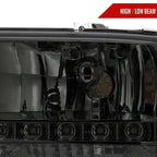 1997-2004 Dodge Dakota/ 1998-2003 Durango SMD LED Light Strip Factory Style Crystal Headlights (Chrome Housing/Smoked Lens)