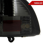 1997-2004 Dodge Dakota/ 1998-2003 Durango SMD LED Light Strip Factory Style Crystal Headlights (Chrome Housing/Smoked Lens)