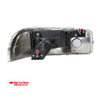 1999-2006 GMC Sierra/Yukonk/Yukon XL Crystal Headlights w/ Amber Reflector (Chrome Housing/Clear Lens)