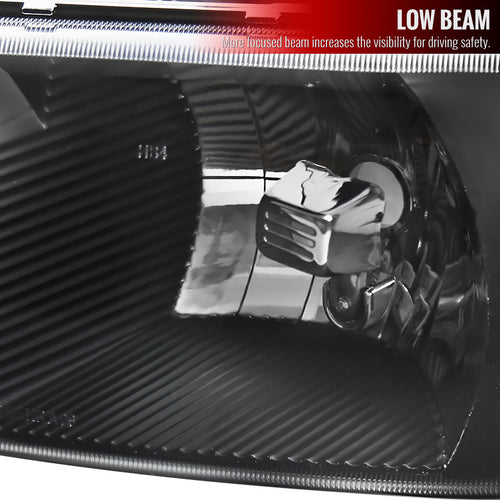 1999-2006 GMC Sierra/Yukon/Yukon XL Crystal Headlights w/ Amber Reflector (Matte Black Housing/Clear Lens)