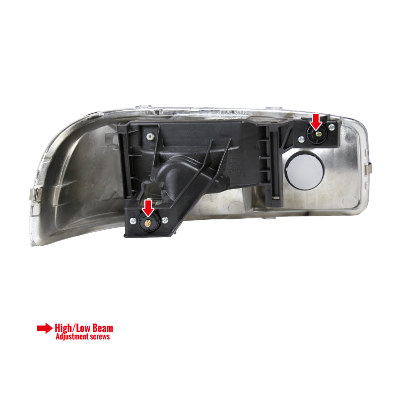 1999-2006 GMC Sierra/Yukon/Yukon XL Crystal Headlights w/ Amber Reflector (Matte Black Housing/Clear Lens)