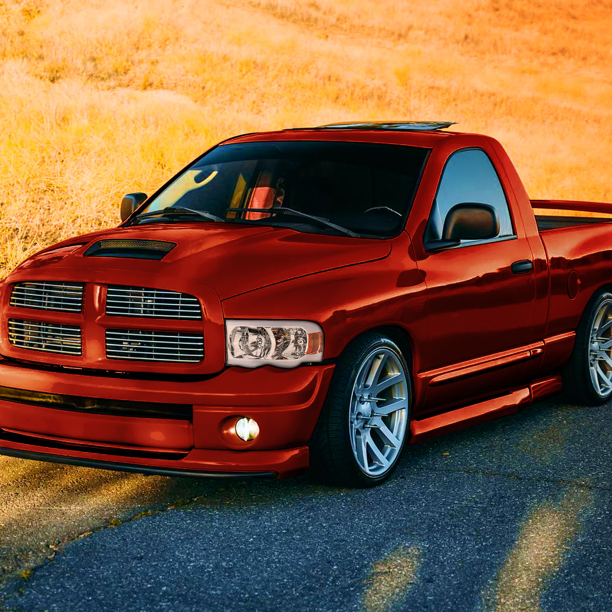 2002-2005 Dodge RAM 1500 /2003-2005 Dodge RAM 2500/3500 LED Tube Factory Style Headlights (Chrome Housing/Clear Lens)