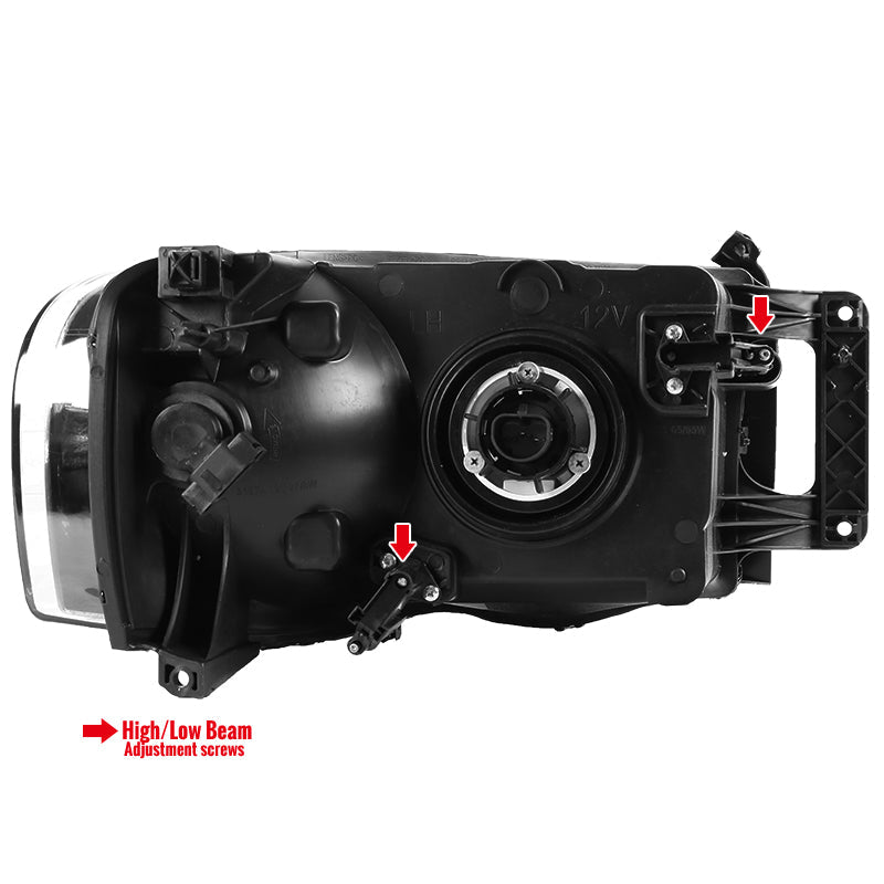 2002-2005 Dodge RAM 1500/ 2003-2005 RAM 2500 3500 Factory Style Headlights (Matte Black Housing/Clear Lens)