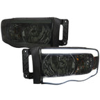 2002-2005 Dodge RAM 1500 /2003-2005 Dodge RAM 2500/3500 LED Tube Factory Style Headlights (Chrome Housing/Smoked Lens)