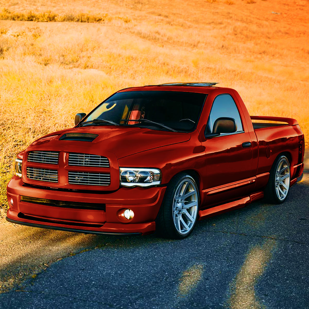 2002-2005 Dodge RAM 1500/2003-2005 Dodge RAM 2500/3500 LED Tube Factory Style Headlights (Matte Black Housing)/Clear Lens)