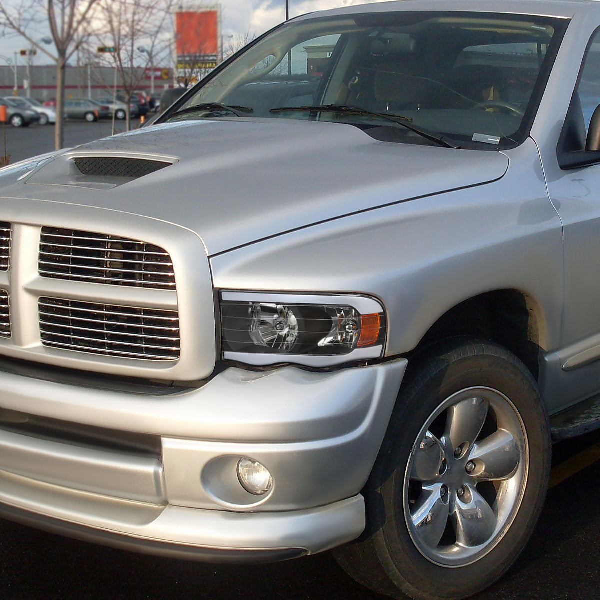 2002-2005 Dodge RAM 1500/2003-2005 Dodge RAM 2500/3500 LED Tube Factory Style Headlights (Matte Black Housing)/Clear Lens)