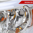 2006-2008 Dodge Ram 1500/ 2006-2009 Ram 2500 3500 LED Tube Factory Style Headlights with Amber Reflector (Chrome Housing/Clear Lens)
