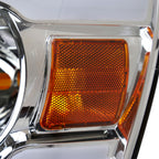 2006-2008 Dodge Ram 1500/ 2006-2009 Ram 2500 3500 LED Tube Factory Style Headlights with Amber Reflector (Chrome Housing/Clear Lens)