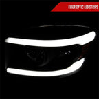 2006-2008 Dodge Ram 1500/ 2006-2009 Ram 2500 3500 LED Tube Factory Style Headlights with Amber Reflector (Matte Black Housing/Clear Lens)