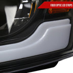 2006-2008 Dodge Ram 1500/ 2006-2009 Ram 2500 3500 LED Tube Factory Style Headlights with Amber Reflector (Matte Black Housing/Clear Lens)