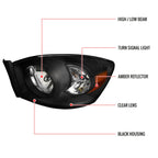 2006-2008 Dodge RAM 1500/ 2006-2009 RAM 2500 3500 Factory Style Crystal Headlights (Matte Black Housing/Clear Lens)