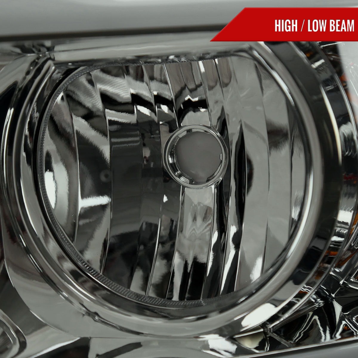 2006-2008 Dodge RAM 1500/ 2006-2009 RAM 2500 3500 LED Tube Factory Style Headlights with Amber Reflector (Chrome Housing/Light Smoked Lens)