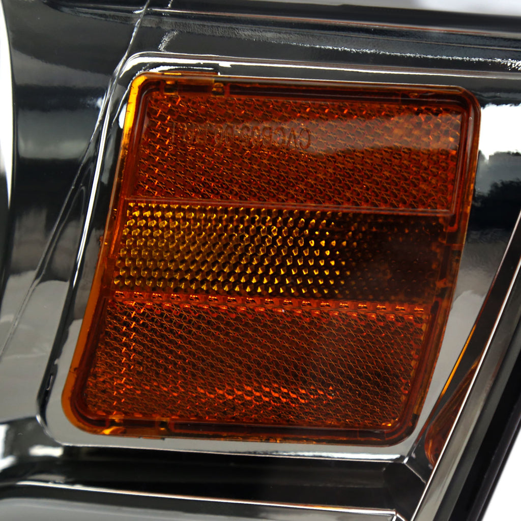 2006-2008 Dodge RAM 1500/ 2006-2009 RAM 2500 3500 LED Tube Factory Style Headlights with Amber Reflector (Chrome Housing/Light Smoked Lens)