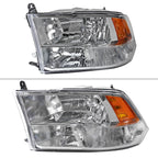2009-2018 Dodge RAM 1500/ 2019-2021 RAM Classic/ 2010-2018 RAM 2500 3500 Factory Quad Style Headlights (Chrome Housing/Clear Lens)