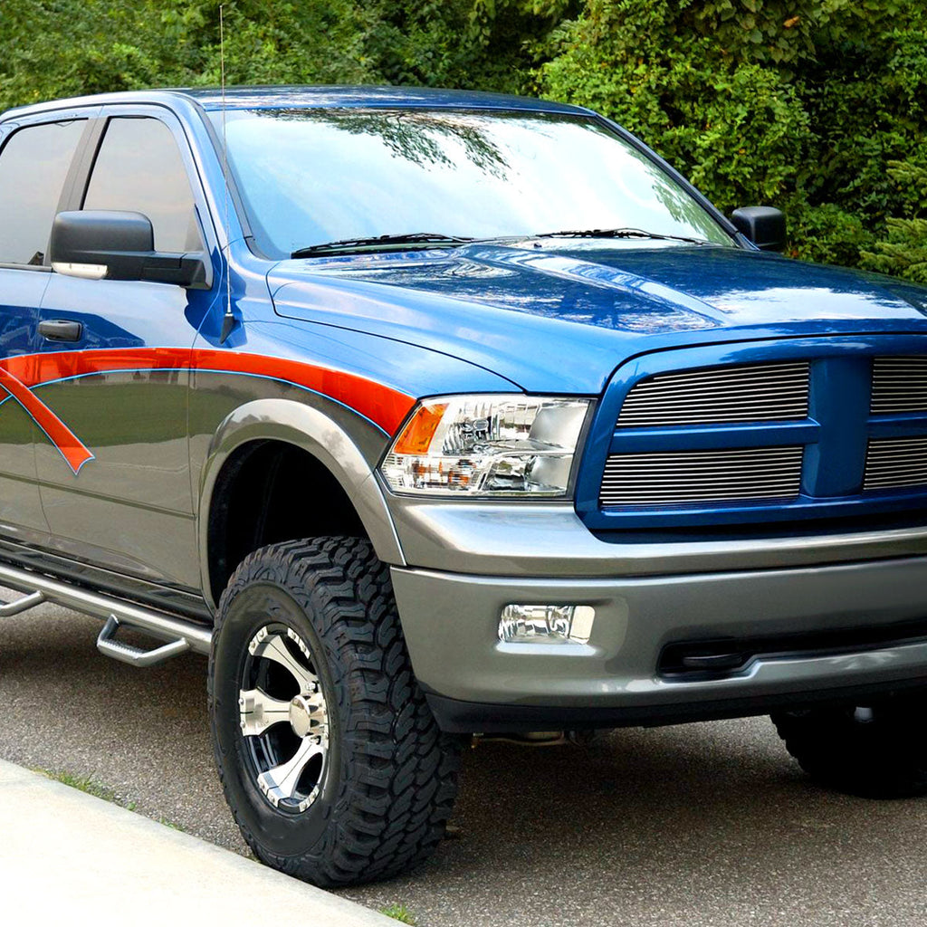 2009-2018 Dodge RAM 1500/ 2019-2021 RAM Classic/ 2010-2018 RAM 2500 3500 Factory Quad Style Headlights (Chrome Housing/Clear Lens)