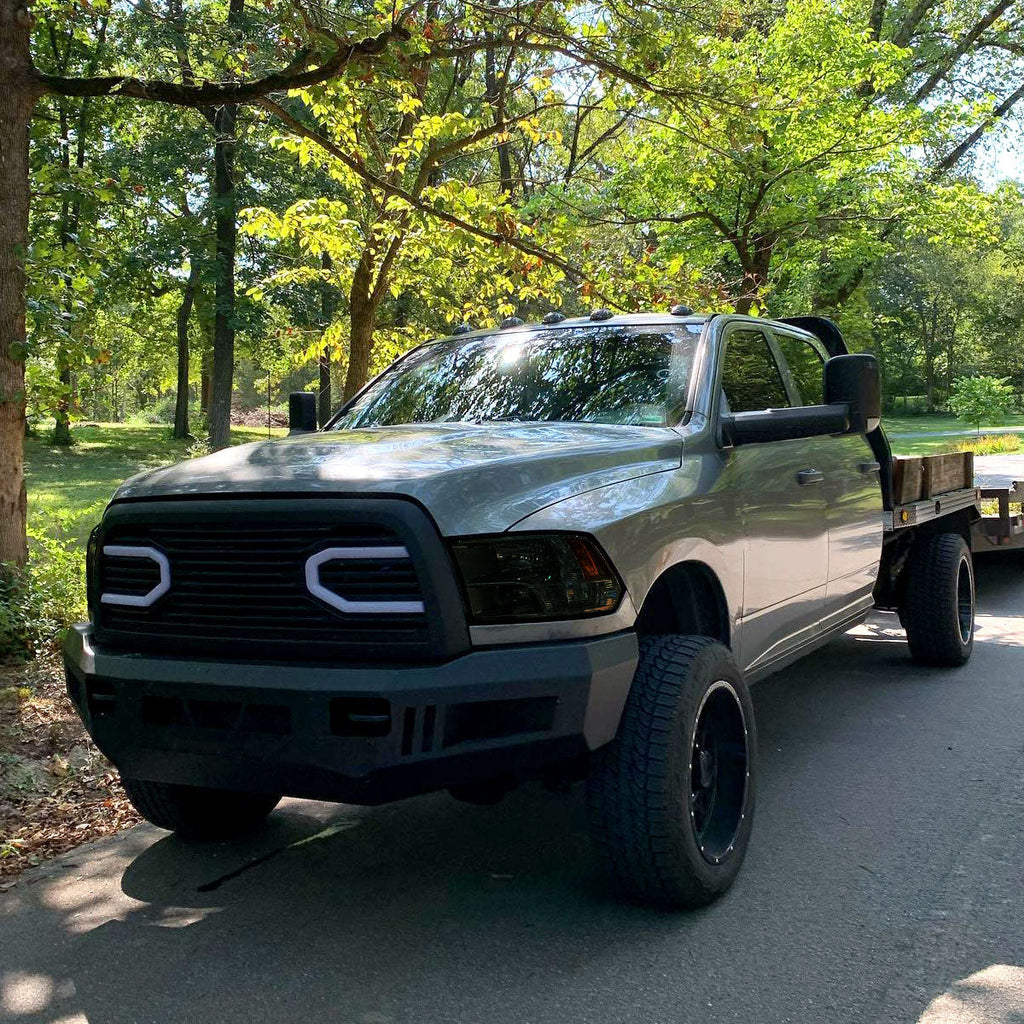 2009-2018 Dodge RAM 1500 / 2019-2021 RAM Classic / 2010-2018 RAM 2500 3500 Factory Quad Style Headlights (Chrome Housing / Smoked Lens)